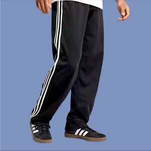 Adidas Men's Essentials Warm-Up Black & White 3-Stripes Track Pants